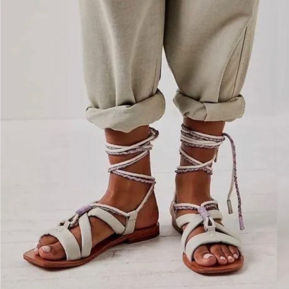Free People Linden Wrap Sandal Lace Up Size 38 NWOT